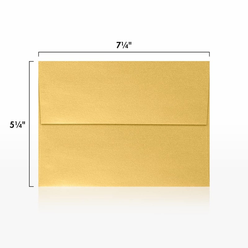 LUXPaper A7 Invitation Envelopes | Peel & Press | 5 1/4" x 7 1/4" | Gold Metallic | 80lb. Text | 500 Qty - Image 3